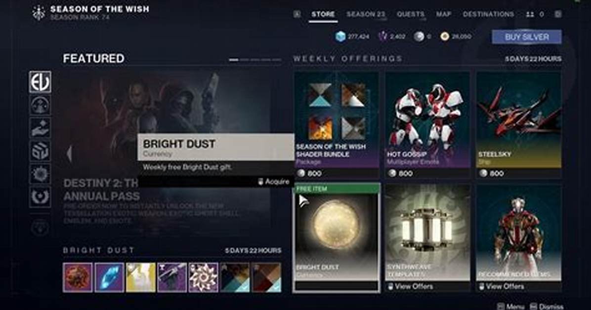Eververse Store for the Weekly Reset |