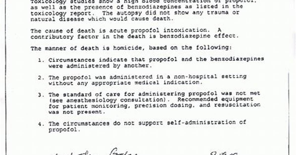 The Michael Jackson Autopsy Report
