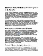 The Ultimate Guide to Understanding the Rank of Website in Google