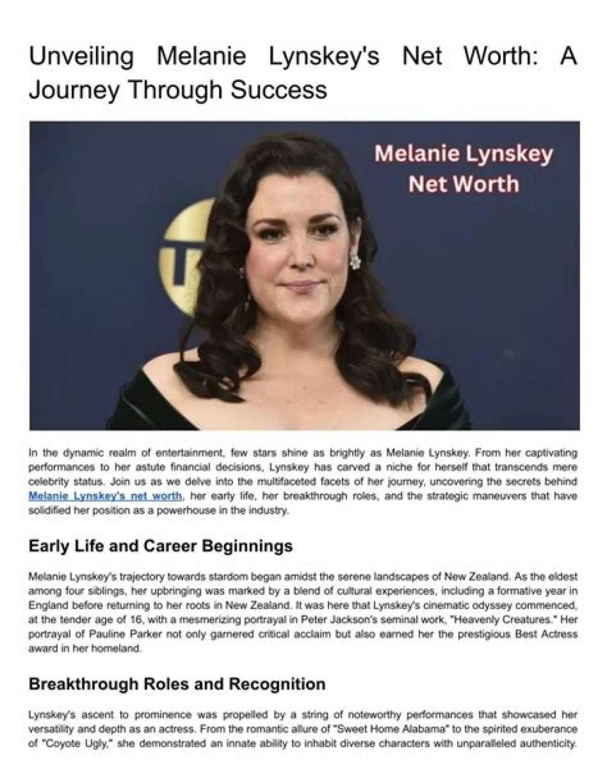 Unveiling Melanie Beal: a Journey of Talent, Versatility, and Triumph